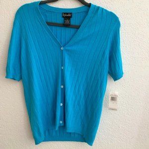 Rafaella women's short sleeve blue sweater size M